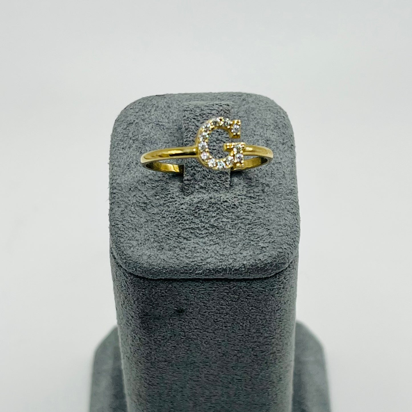 10K Gold CZ Initial Ring