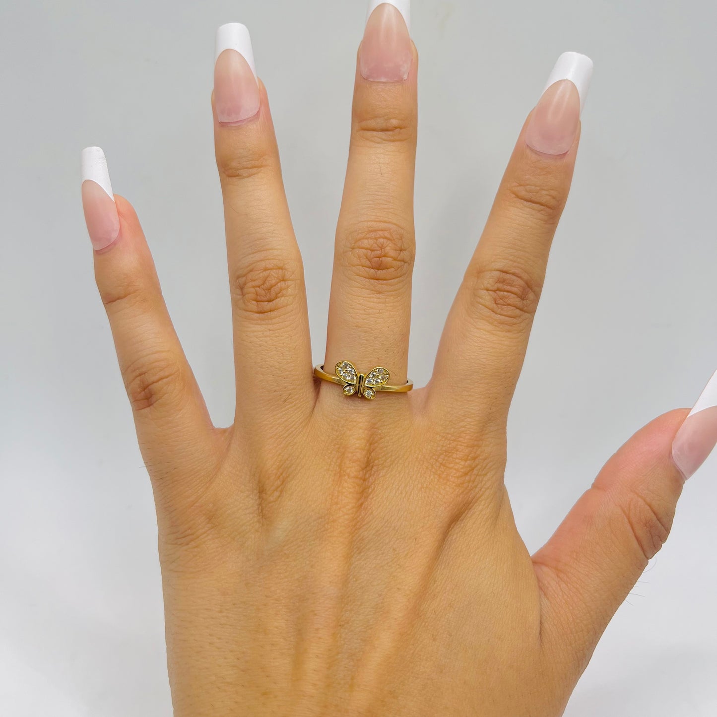 14k Gold Queen Butterfly CZ Ring