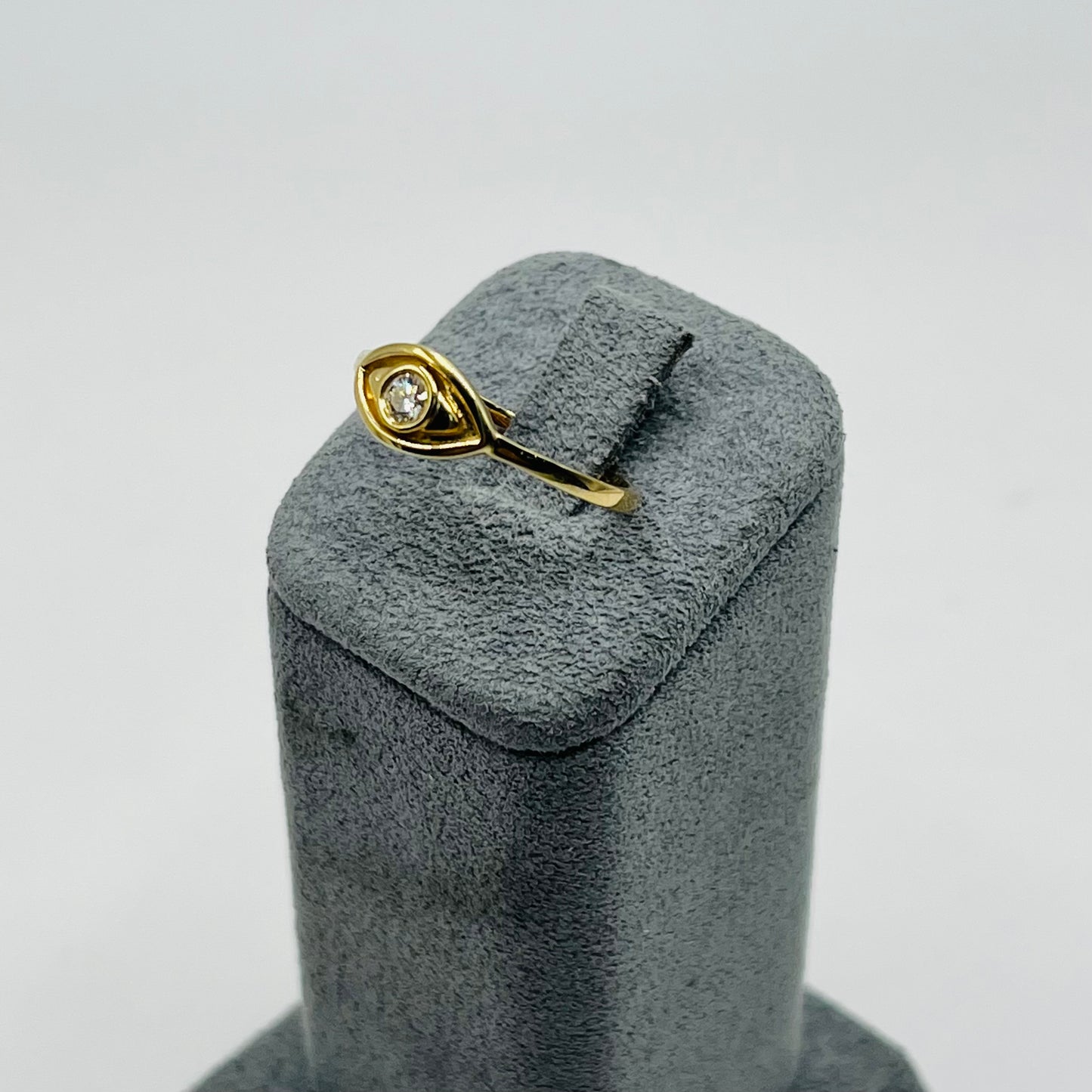 14k Gold Natural Diamond Mal De Ojo Ring