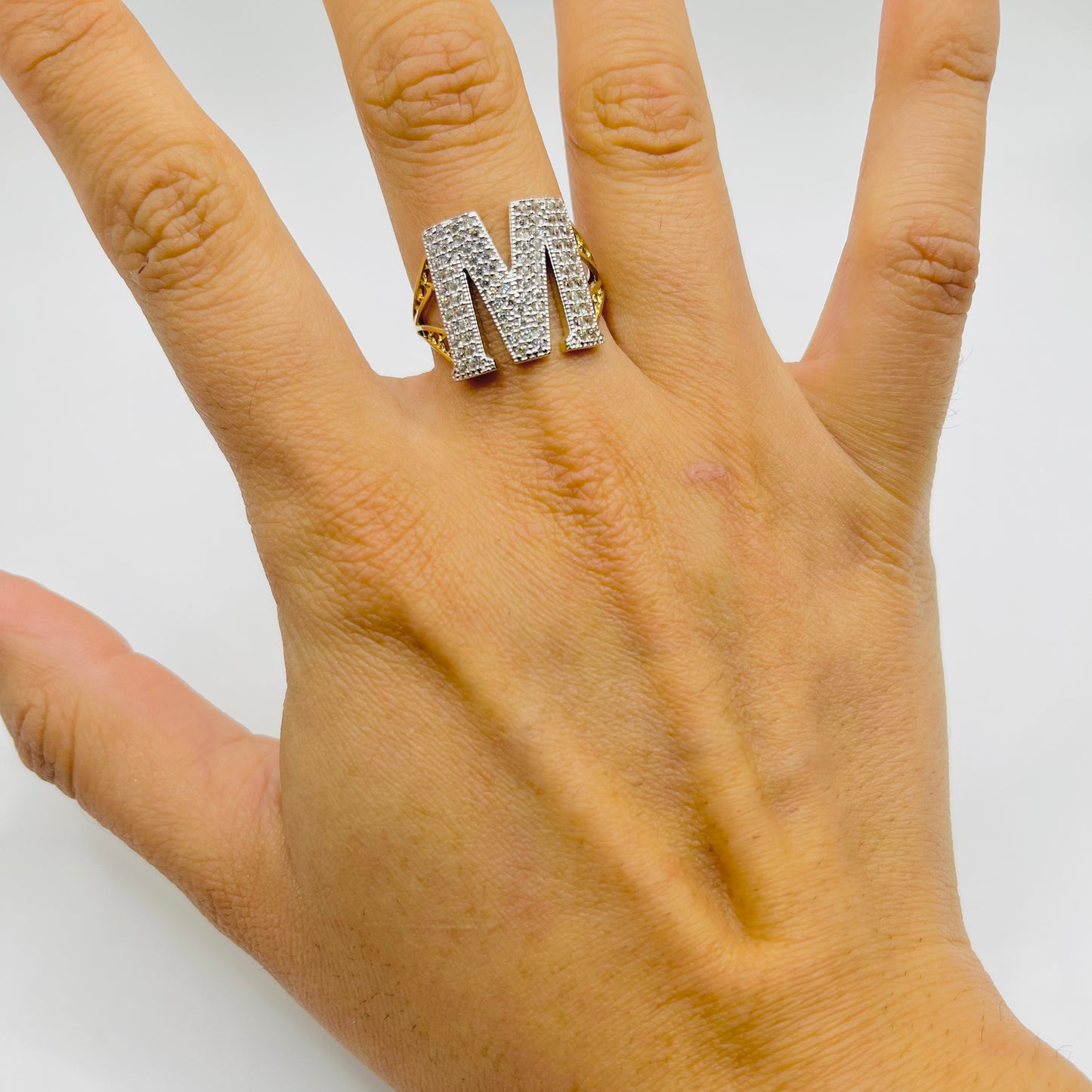 10K Gold Initial Bling Ring