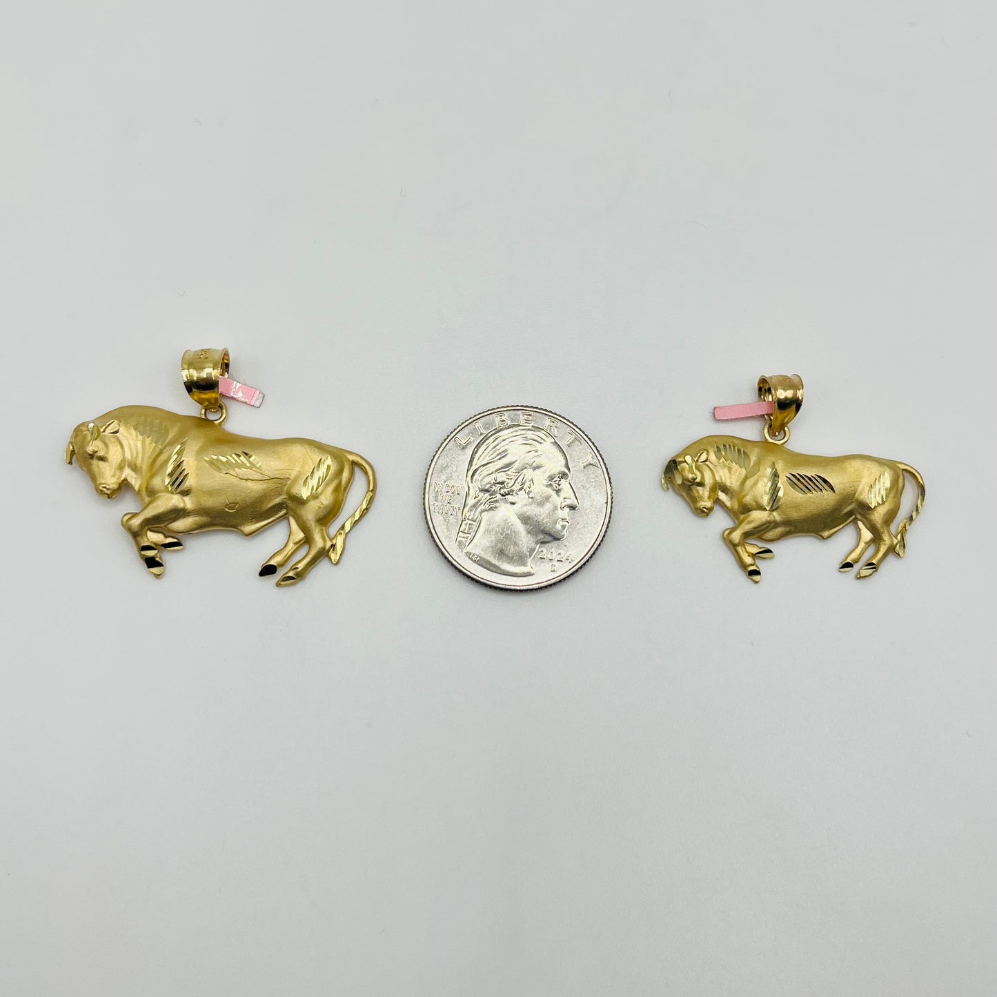 14k Gold Yellow Bull Pendant (MED)