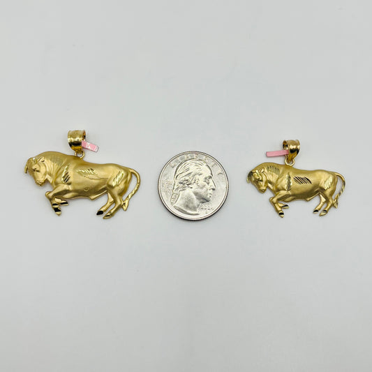 14k Gold Yellow Bull Pendant (MED)