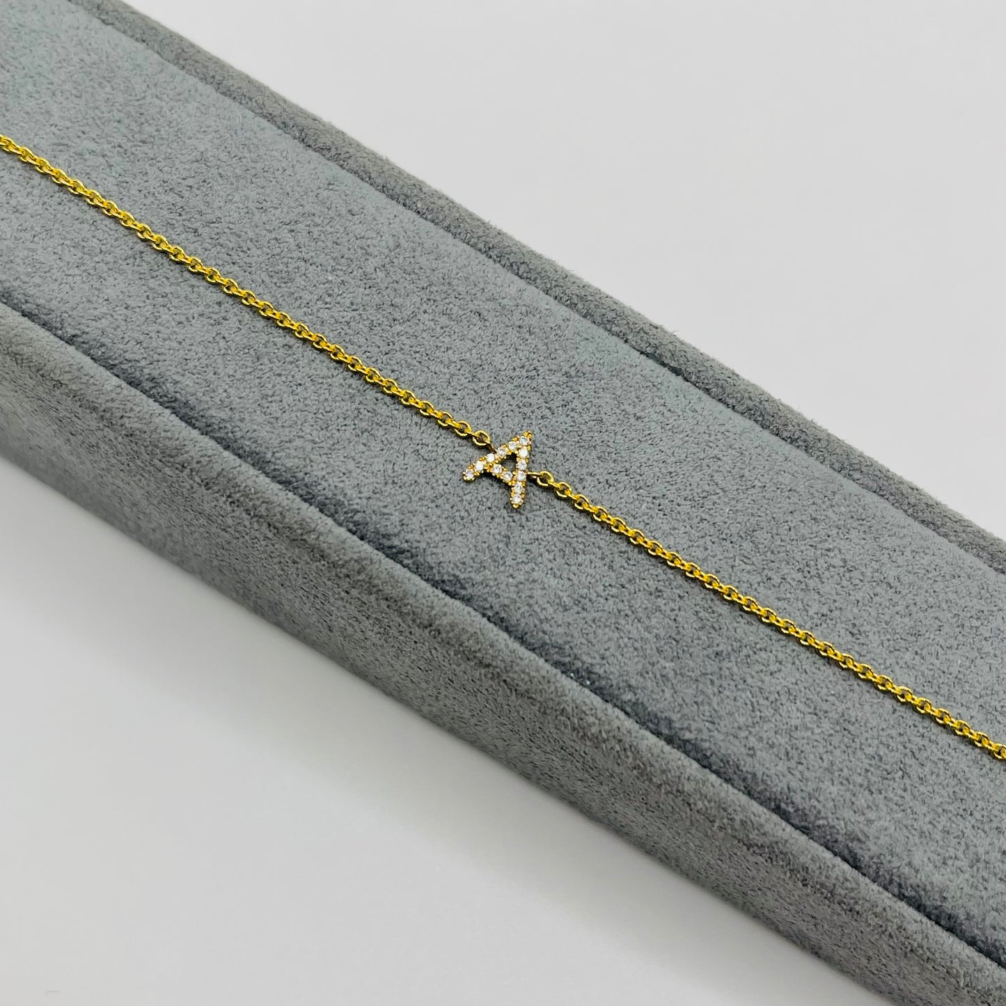 14K Gold Diamond Classic Initial Bracelet