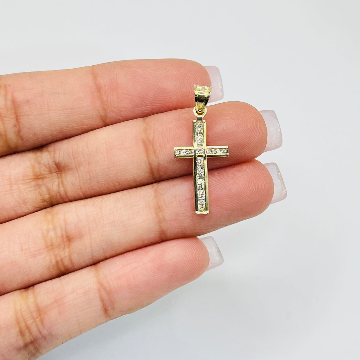 14K Gold Small Classic Cross with CZ