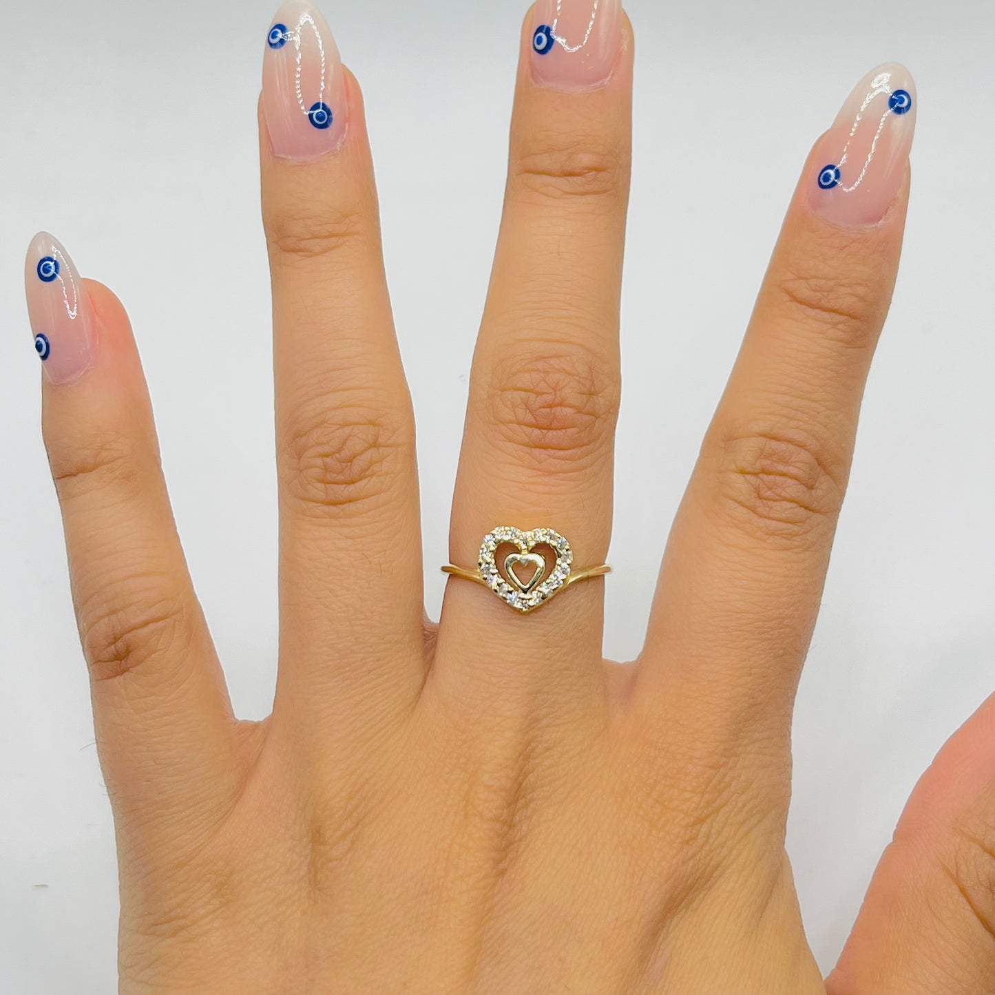 10k Gold Mini Heart Cz Ring