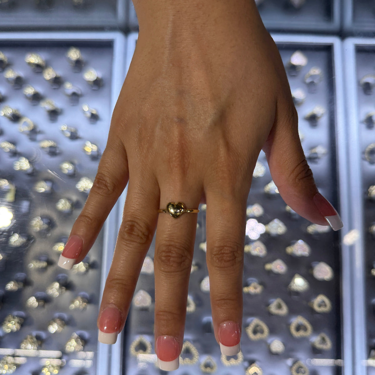 10K Gold Classic Bubble Heart Ring