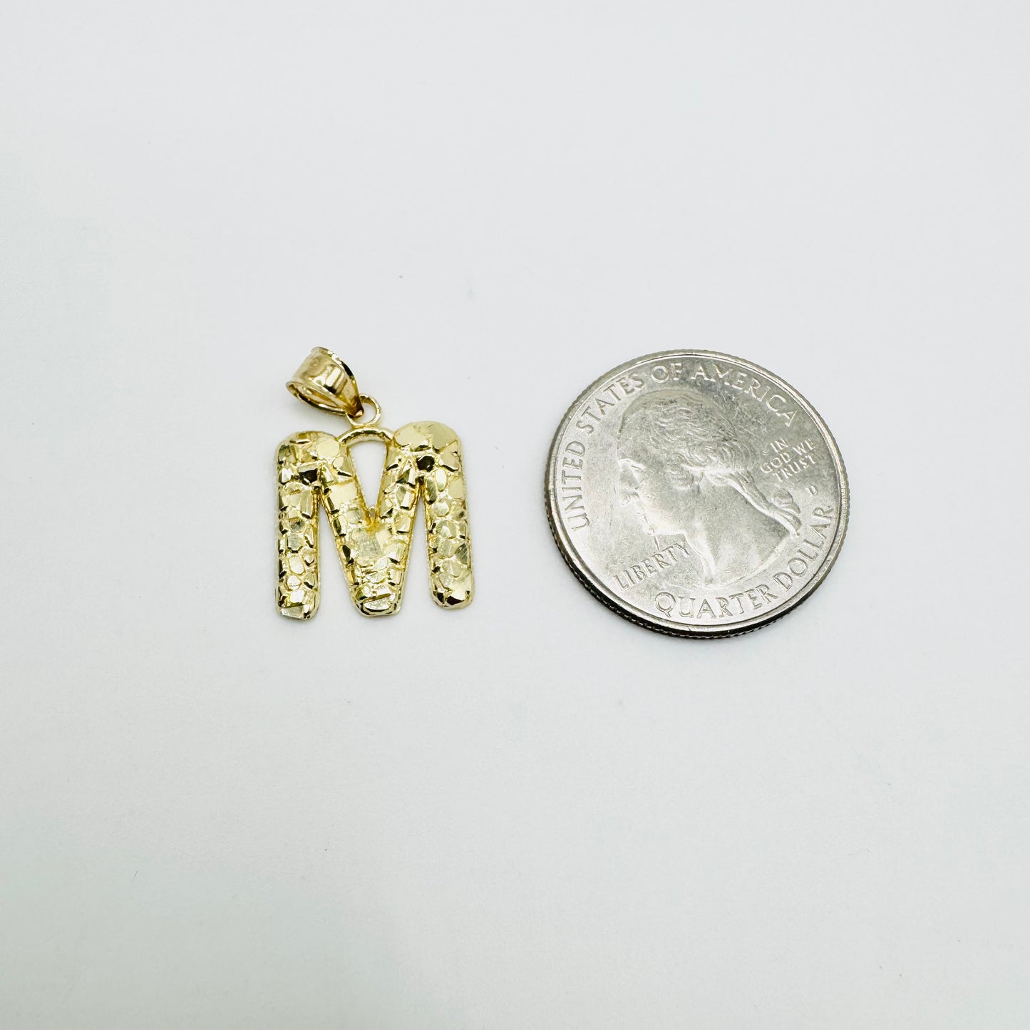 10K Gold Bubble Nugget Initial Charm