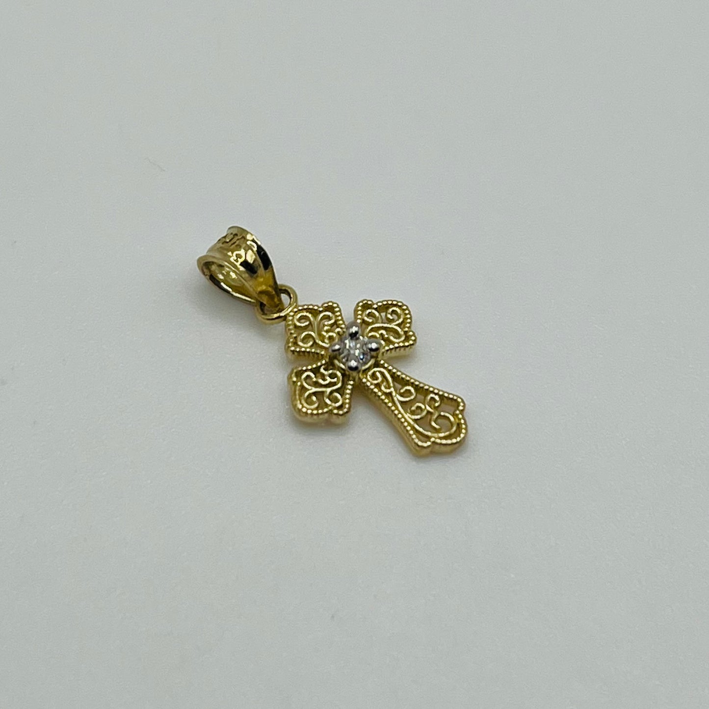 10k Gold Mini Cz Cross