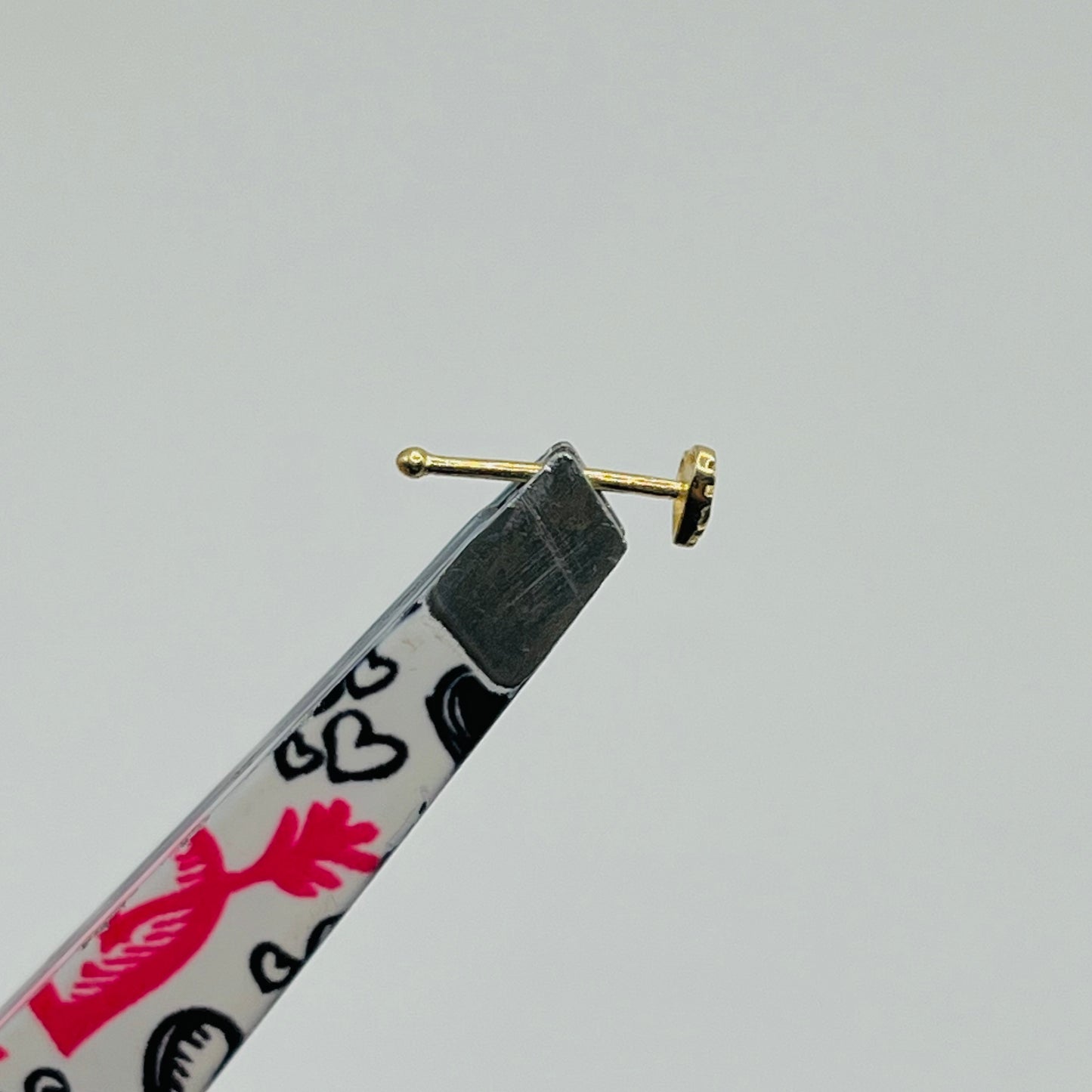 14K Gold Heart Nugget Nose Ring