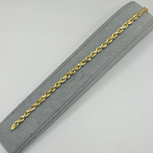 10K Gold 4.5mm Hollow Rope Bracelet