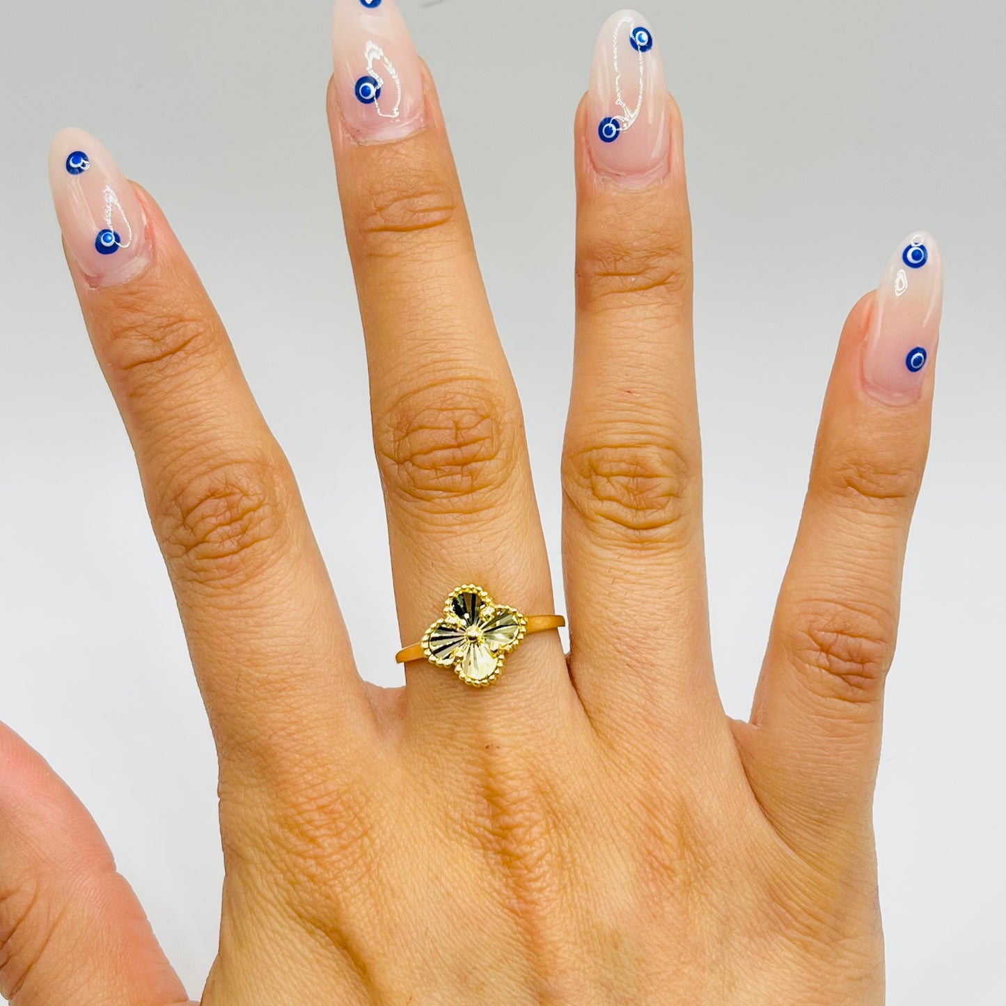 14K Gold Mini Fancy Clover Ring