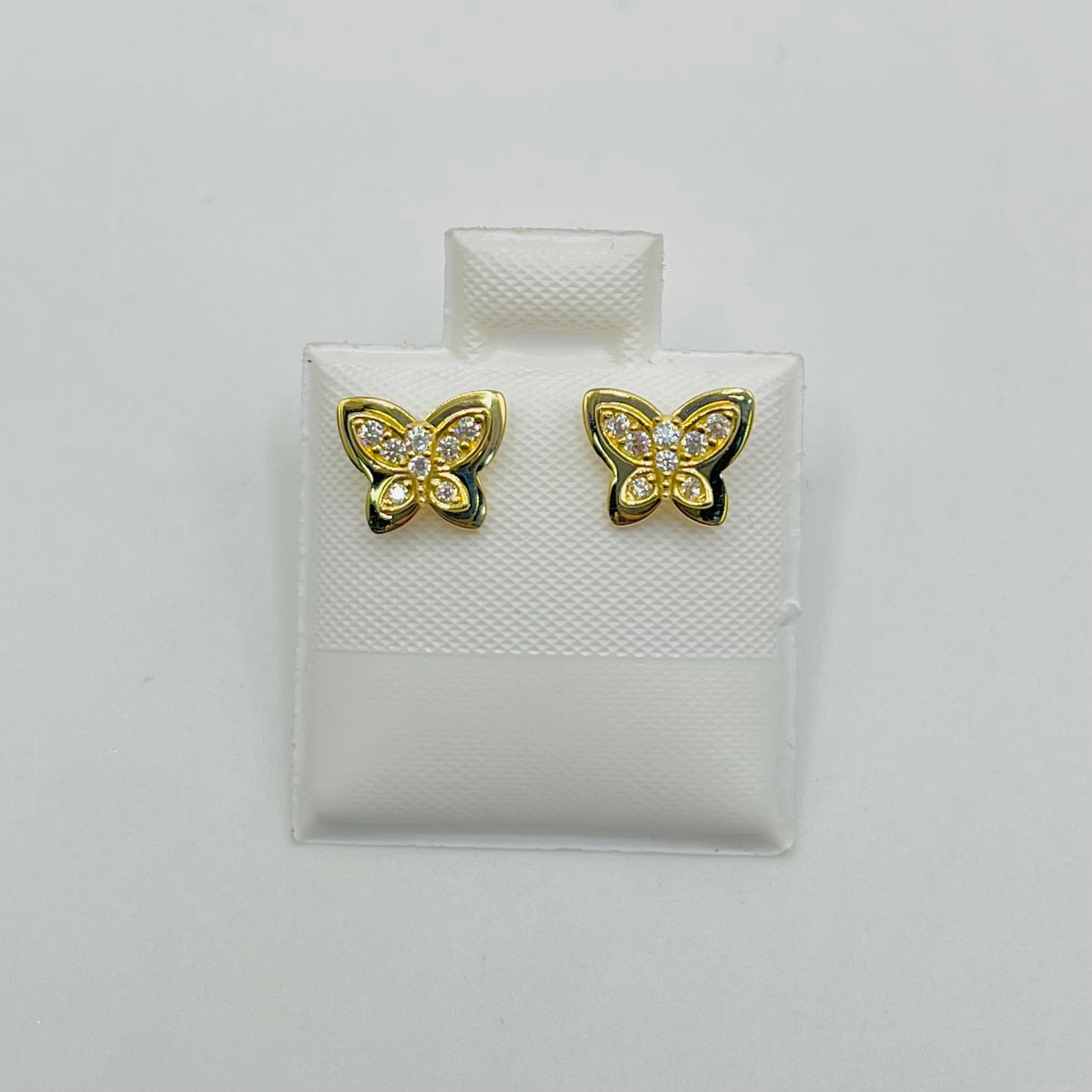 10k Gold Mini Cz Earrings (Screwback)