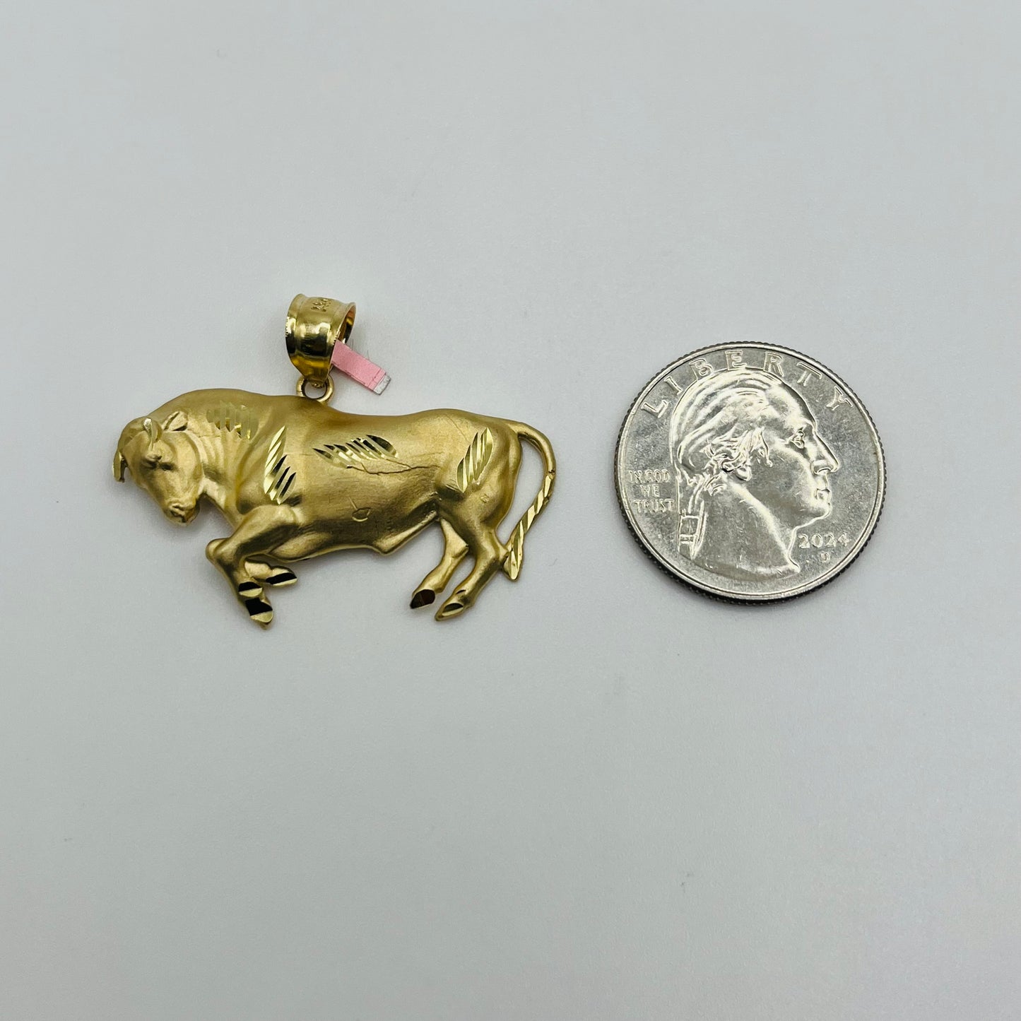 14k Gold Yellow Bull Pendant (MED)