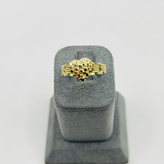 10k Gold Rx Small Nugget Heart Ring