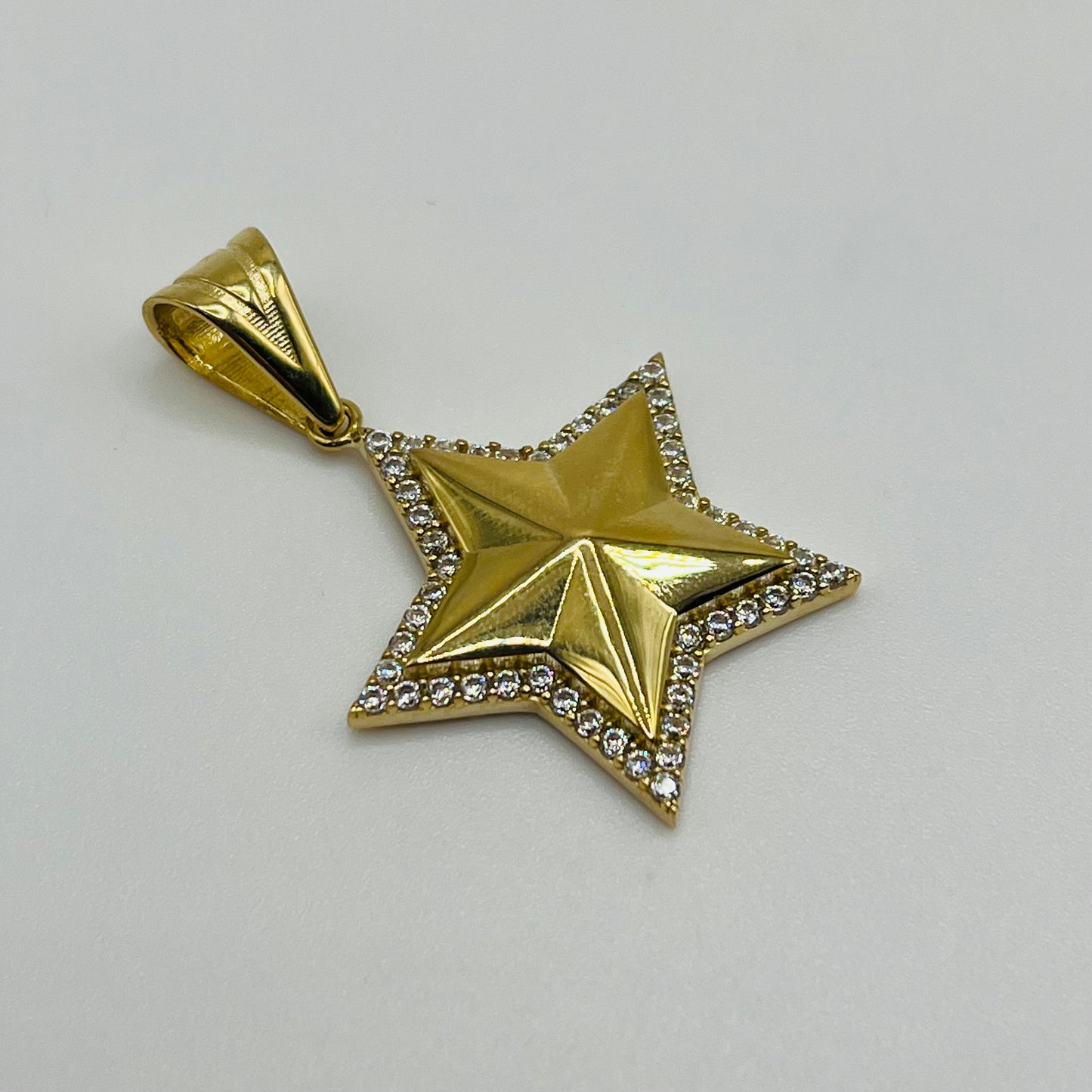10k Gold CZ Outlined Star Charm