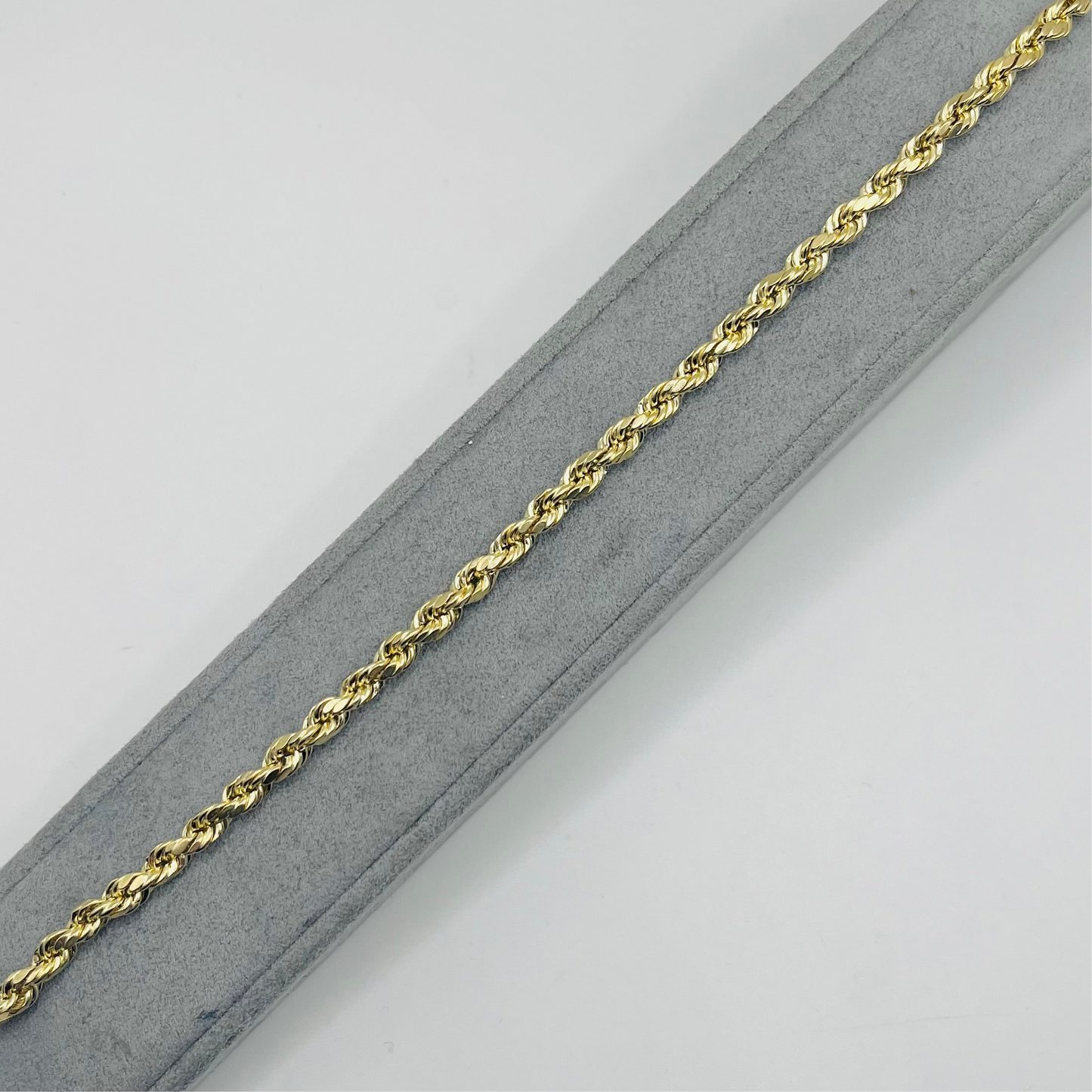 10K Gold Hollow Rope Bracelet 4MM