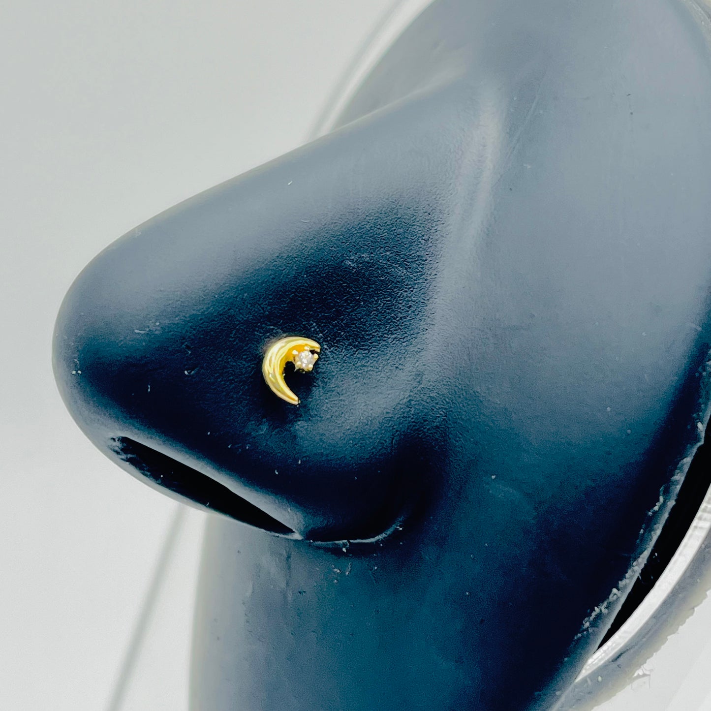 14K Gold Moon and Star Nose Ring