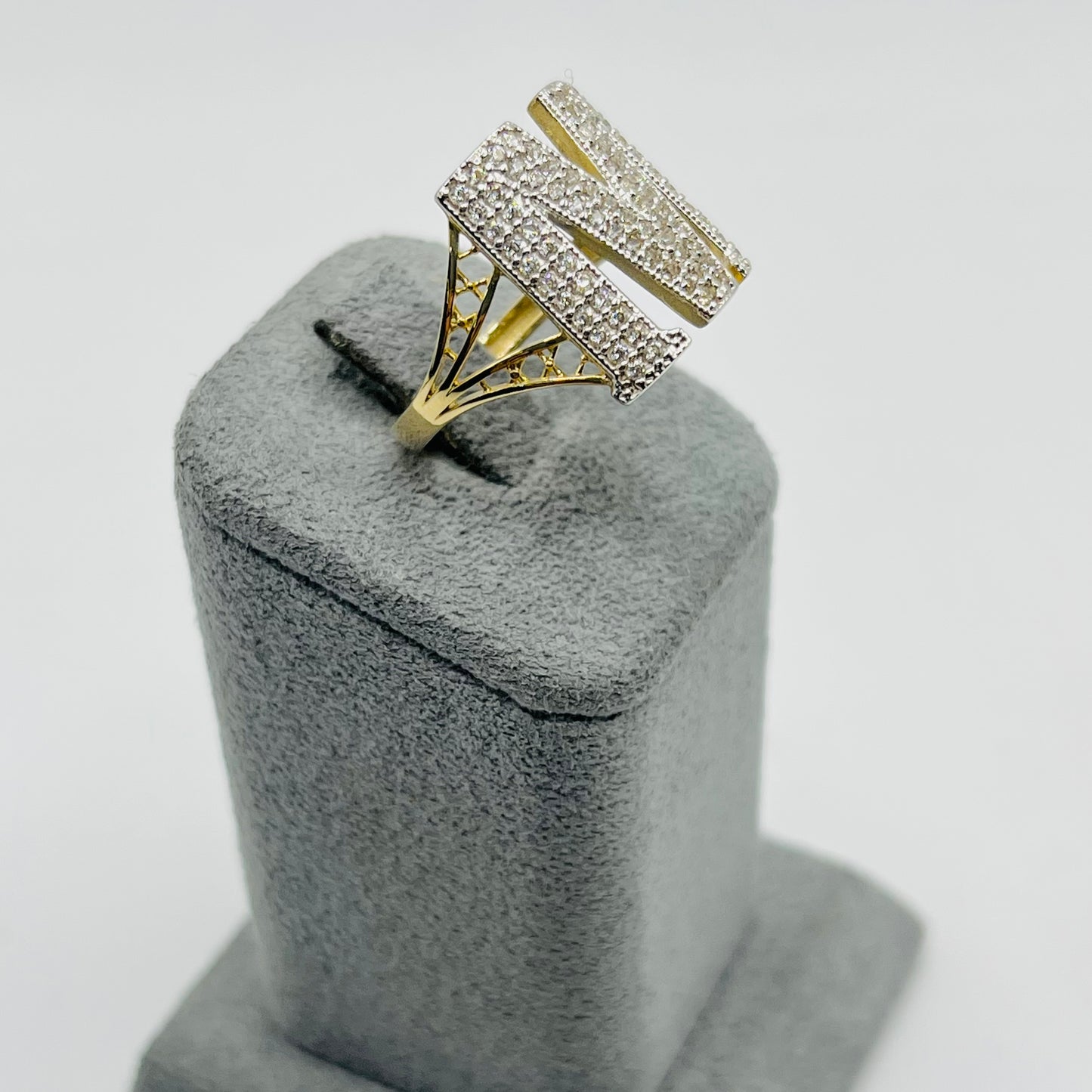 10K Gold Initial Bling Ring