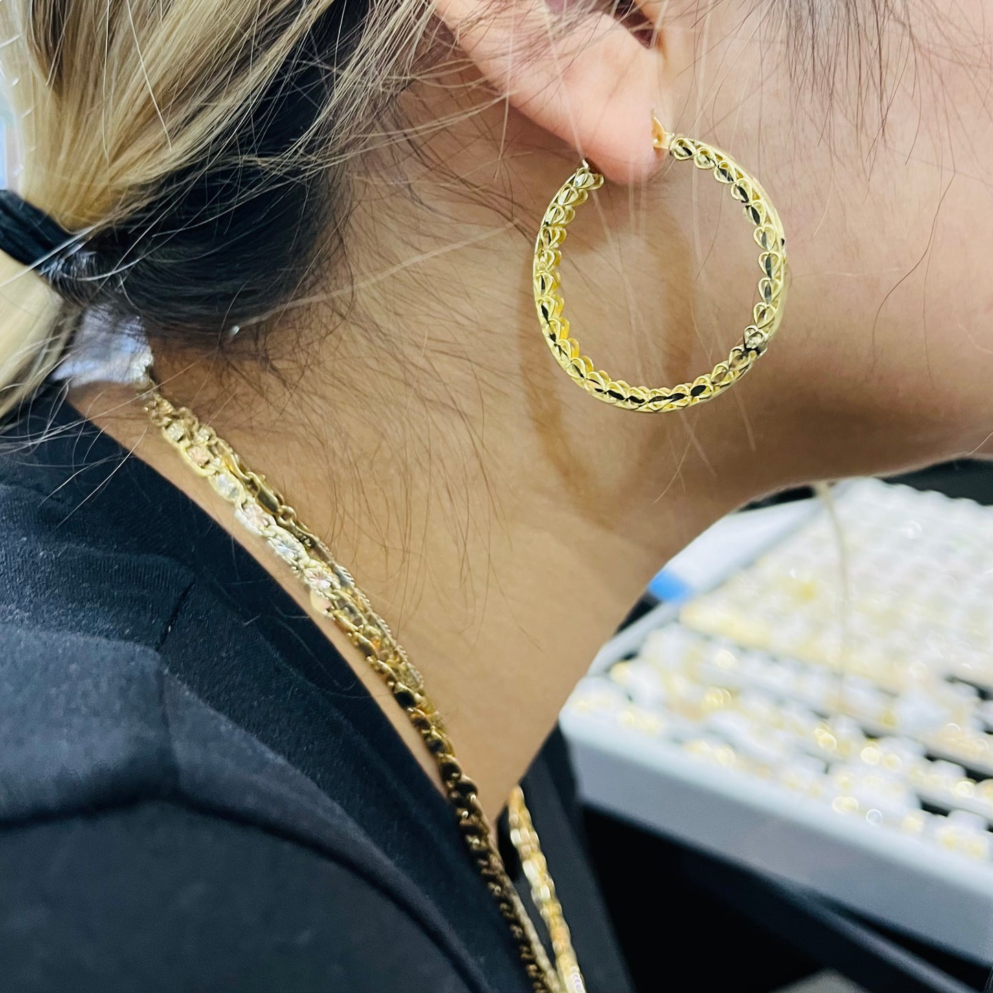 10K Gold Turkish Hoop Earrings (Small 34mm)