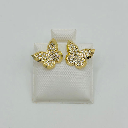 10k Gold Wing Butterfly Earrings (Screwback)