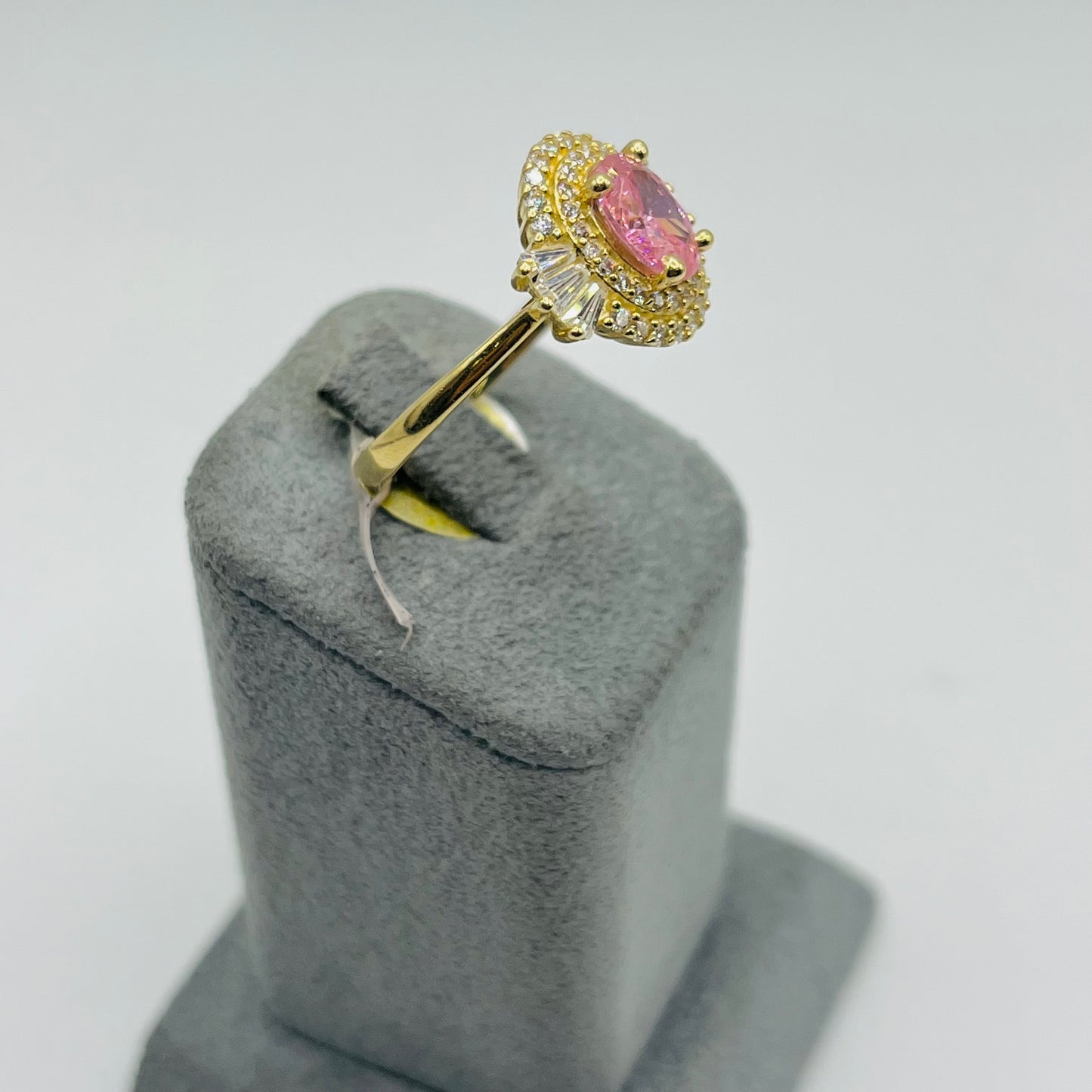 14k Pink Cz Round Cut Ring