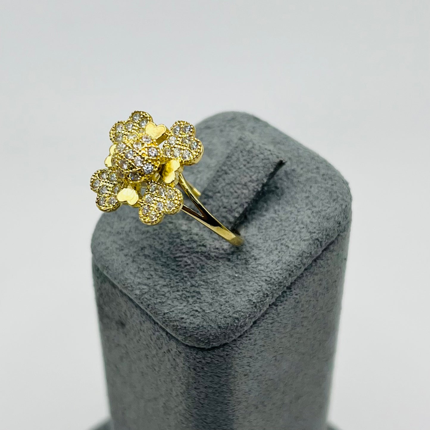 10K Gold 4 Spinning Heart Ring