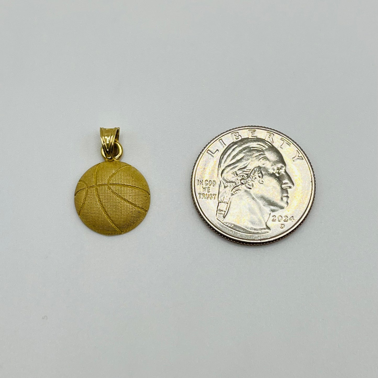 10k Gold Matte Basketball Charm