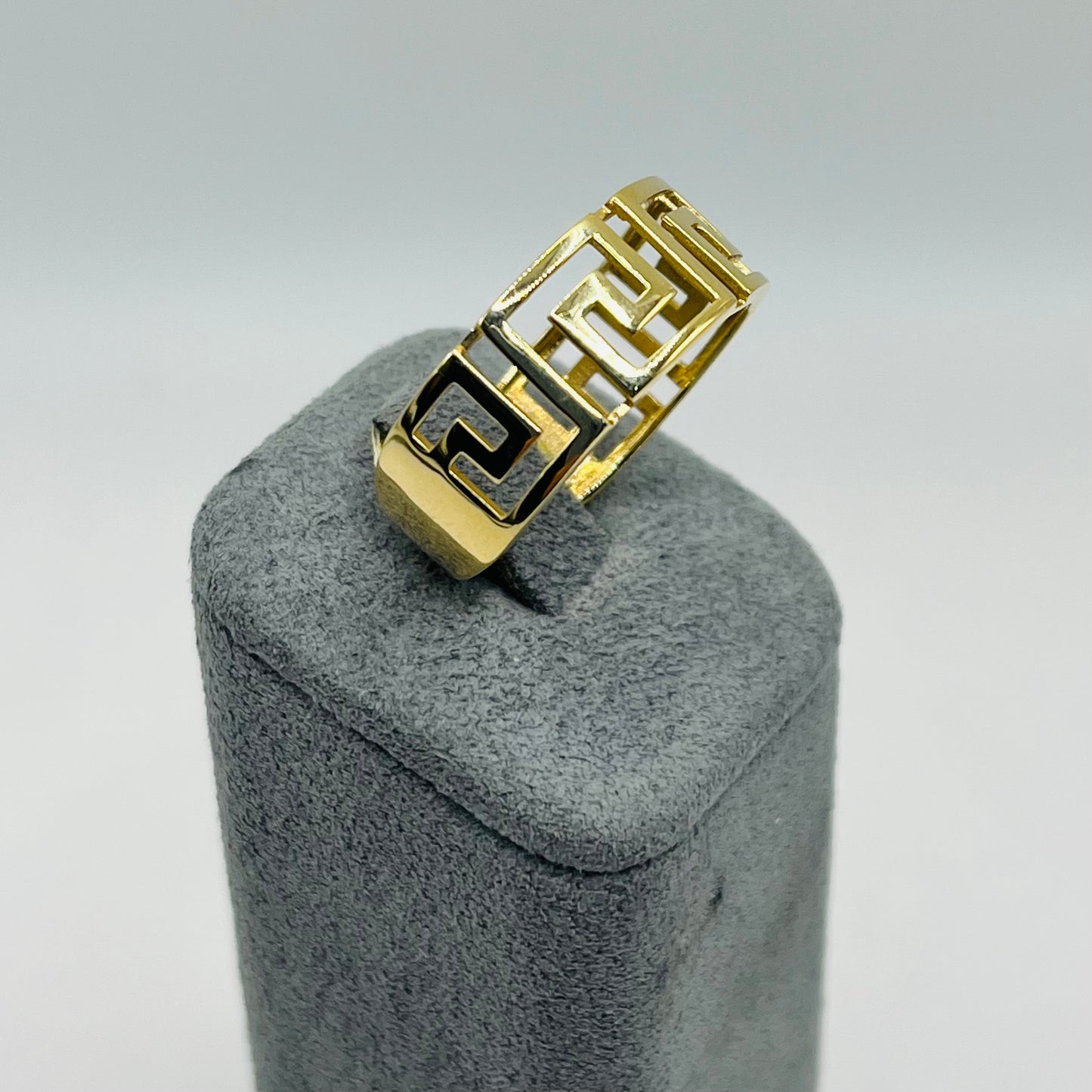 14k Gold Greek Pattern Ring