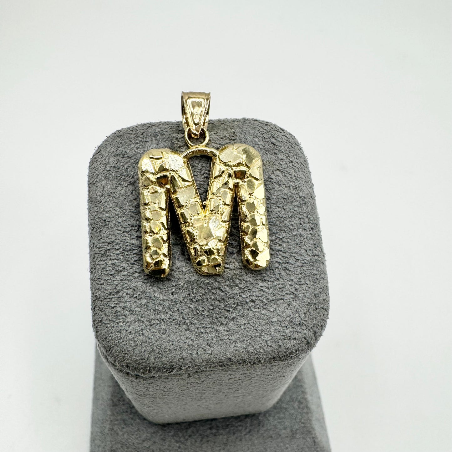 10K Gold Bubble Nugget Initial Charm