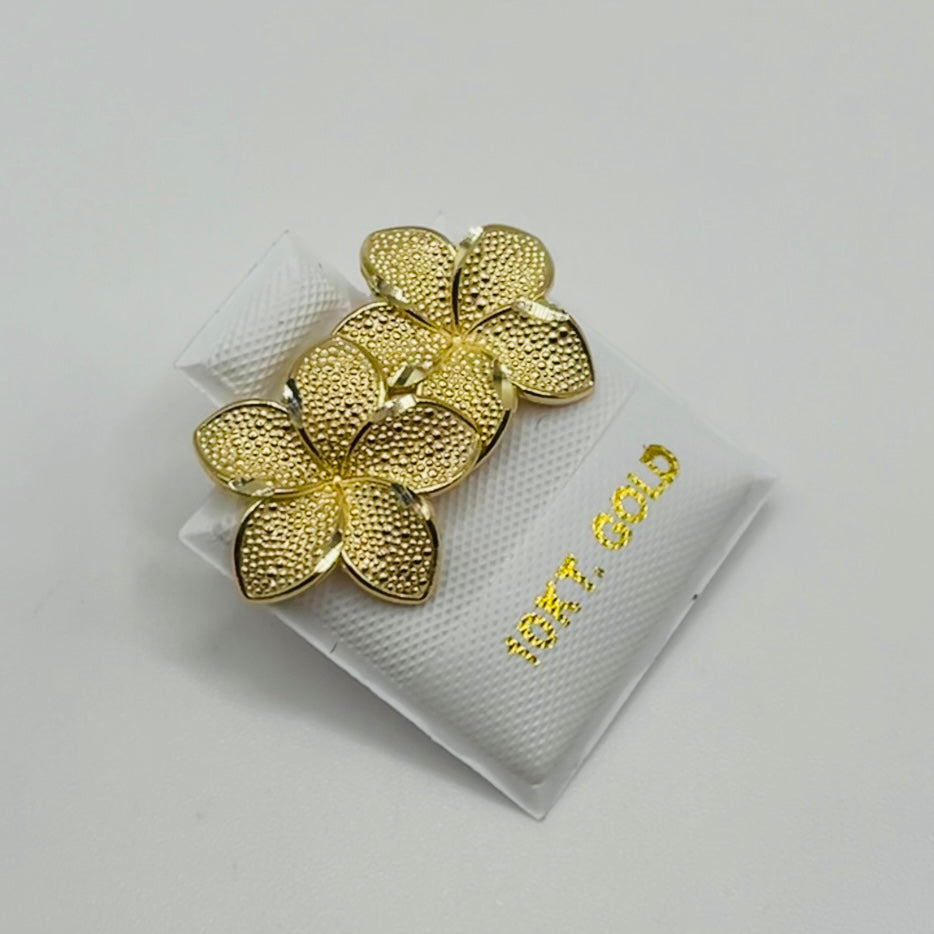 10k Gold XL Hibiscus Earrings