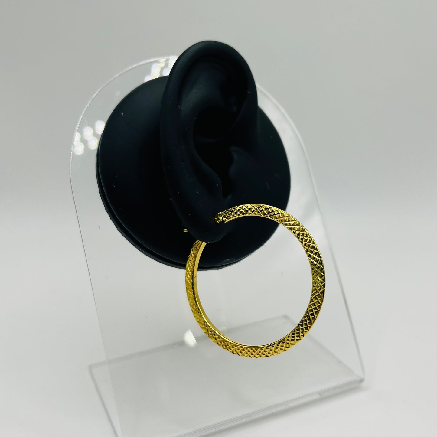 10k Gold Prism Hoops 1.75in