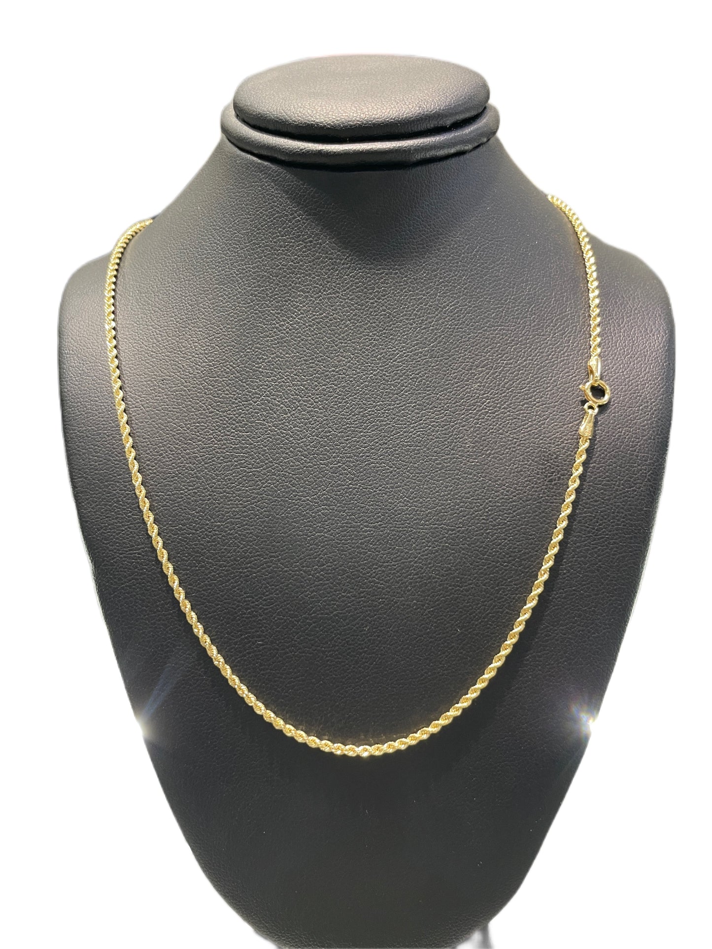10K Gold 2mm Hollow Rope Chain