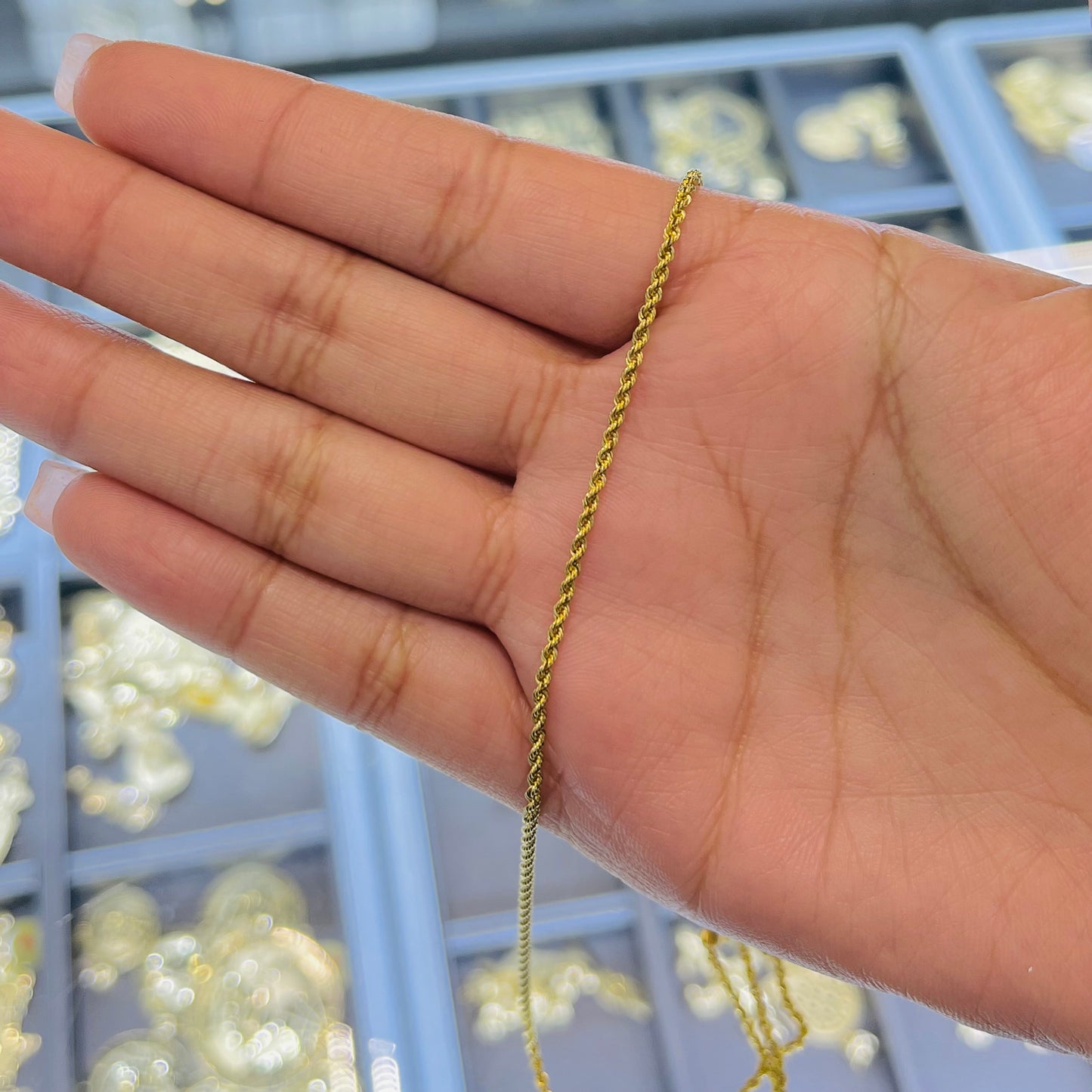 10K Gold 1.8mm Hollow Rope Chain