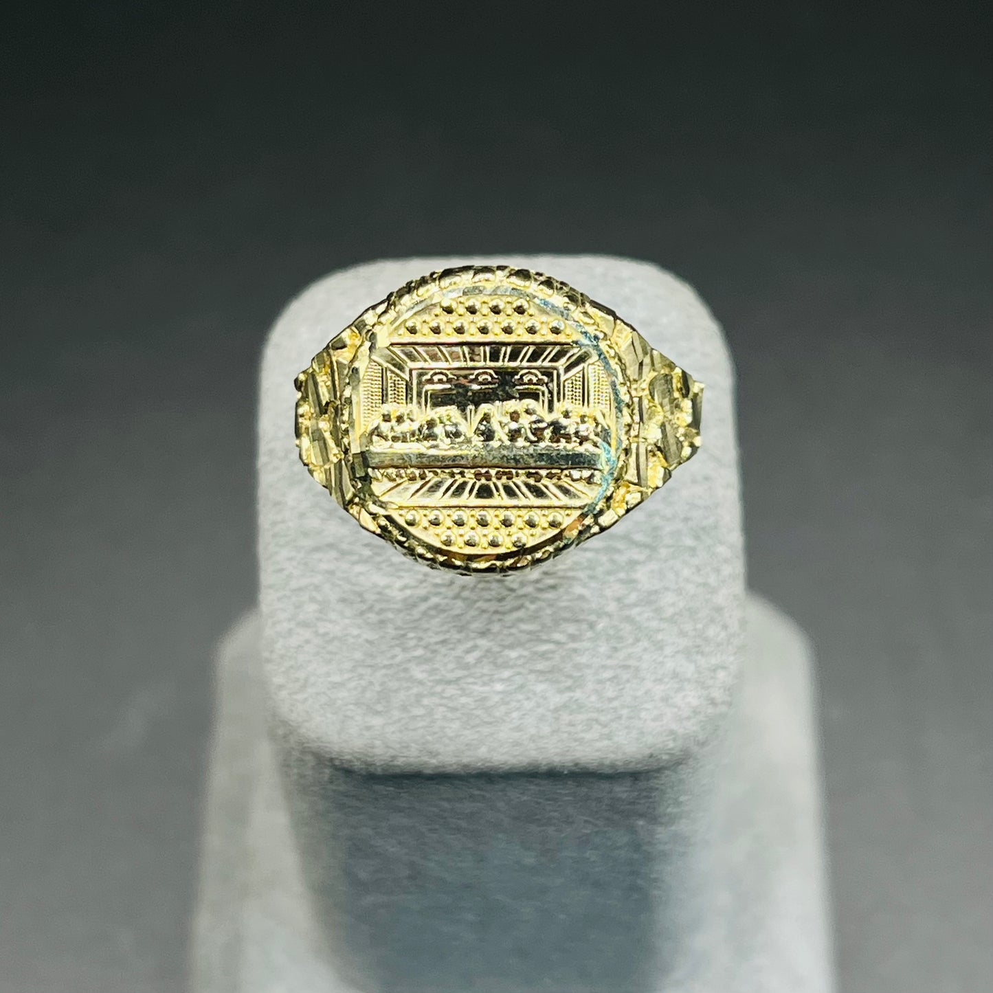 10k Gold Last Supper Round Nugget Ring (SML)