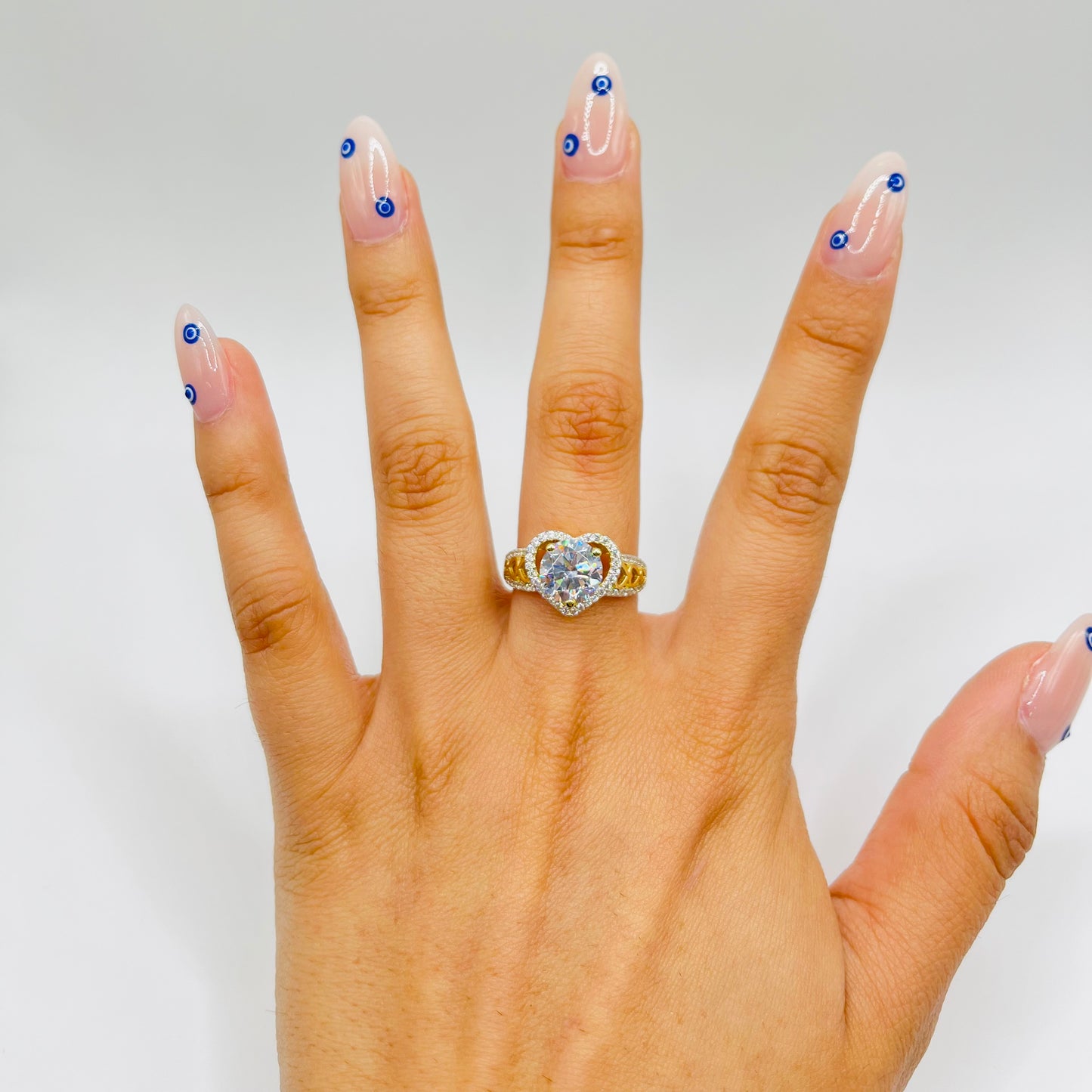 10k Gold Romantic Cz Heart Ring