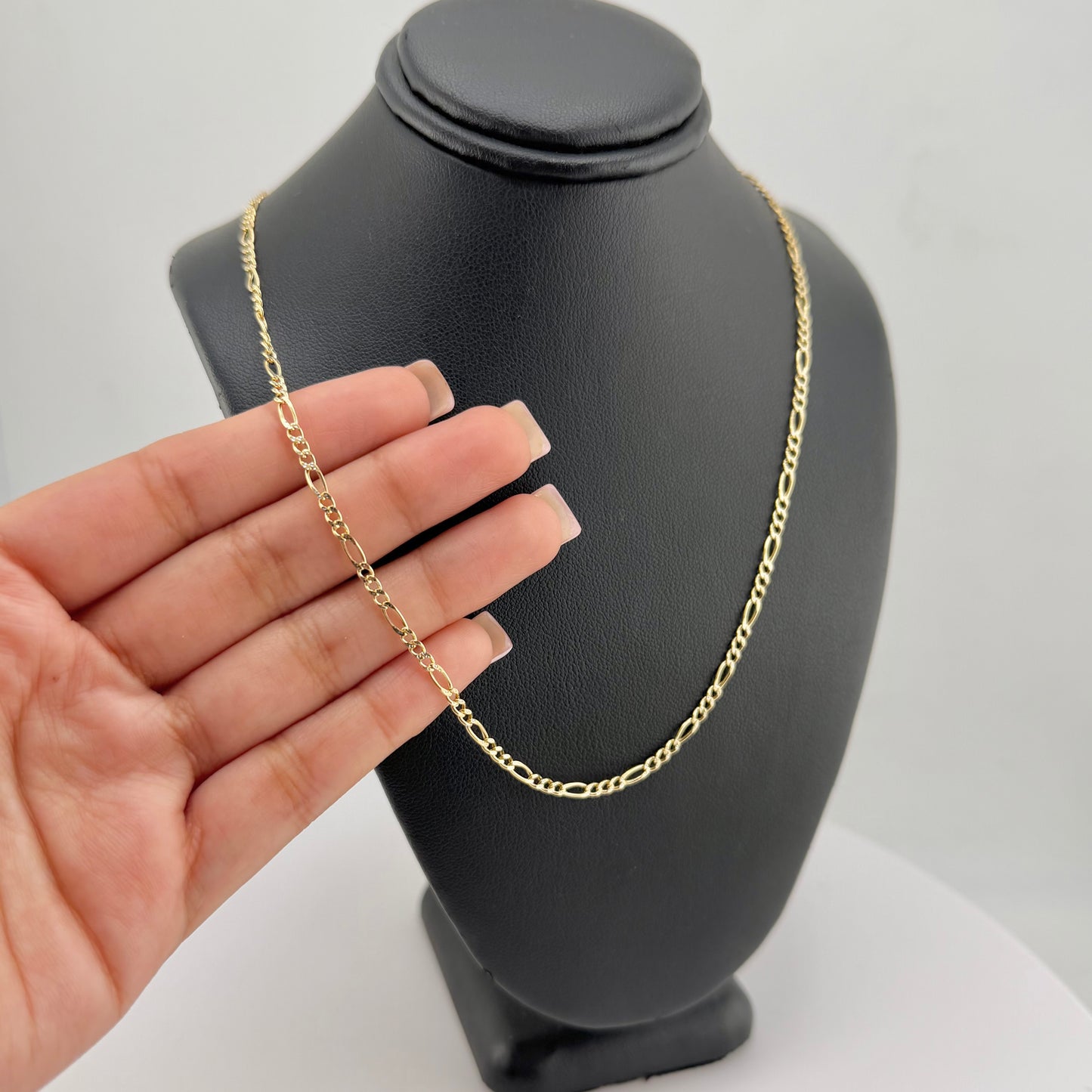 10k Gold 2mm Dc Figaro Chain