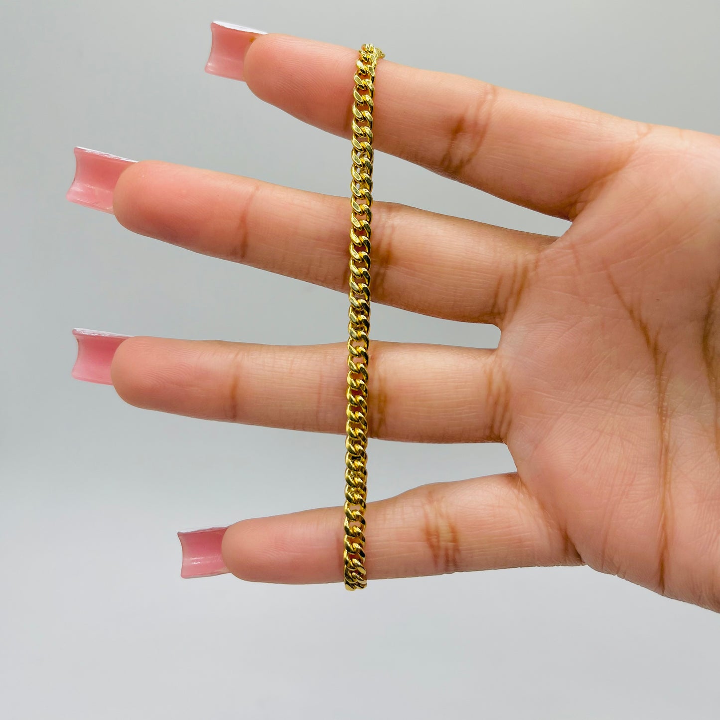 10K Gold 3.6mm Hollow Miami Cuban Bracelet