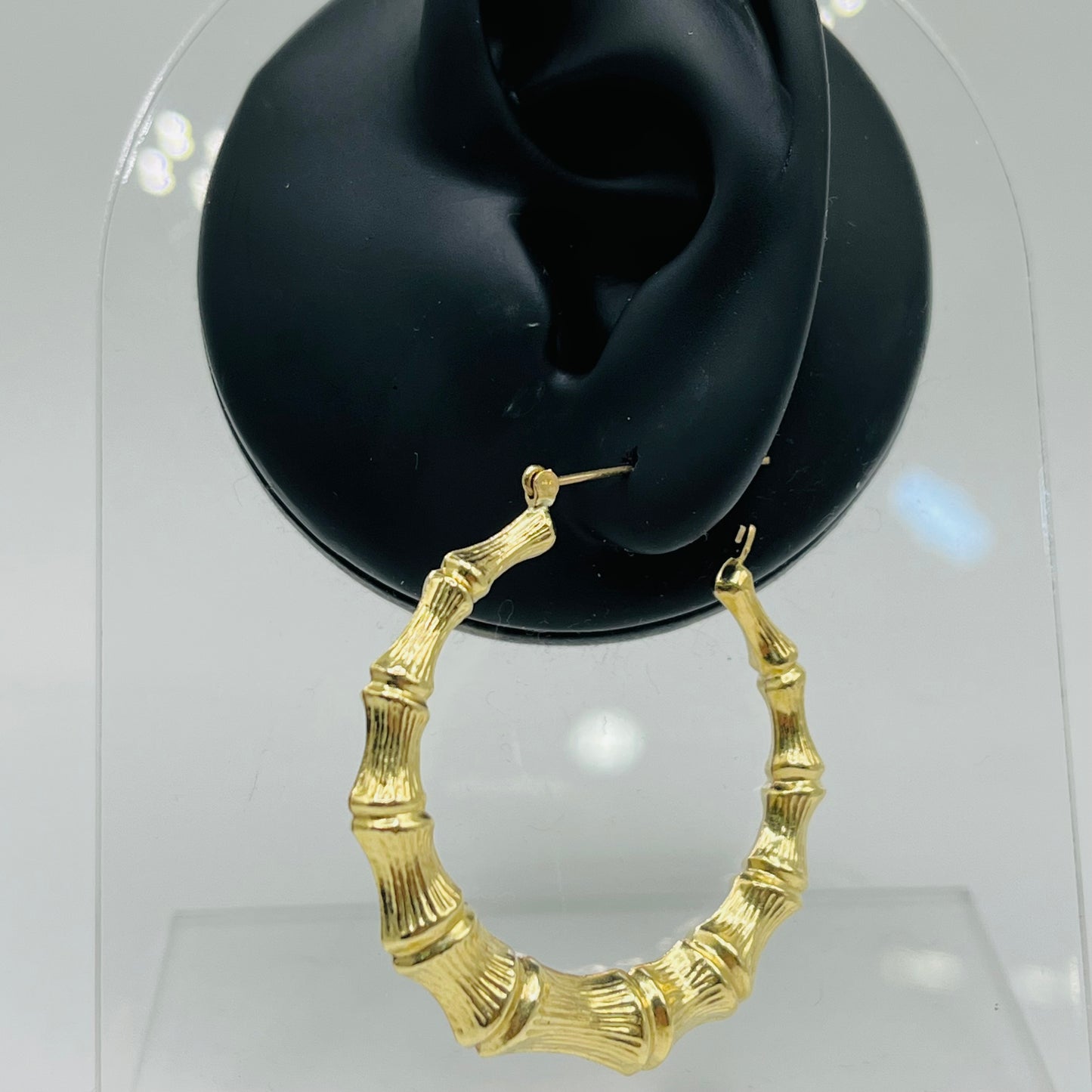 14k Gold (44mm) Bamboo Hoops