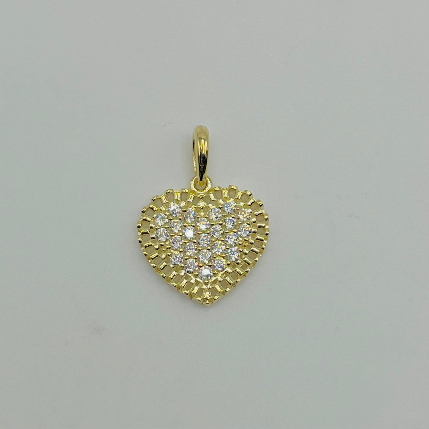 10K Gold Flat White Heart RX Charm (S)