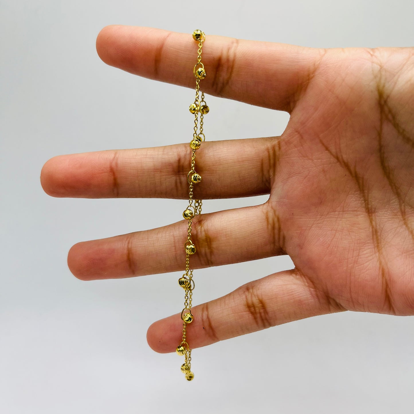 10K Gold Mirror Ball Anklet