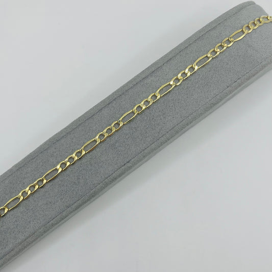 14K Gold Solid Figaro 3.5MM