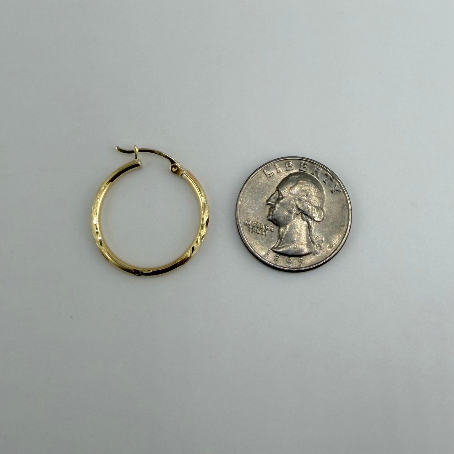 10k Gold Radiant Hoops 1inch