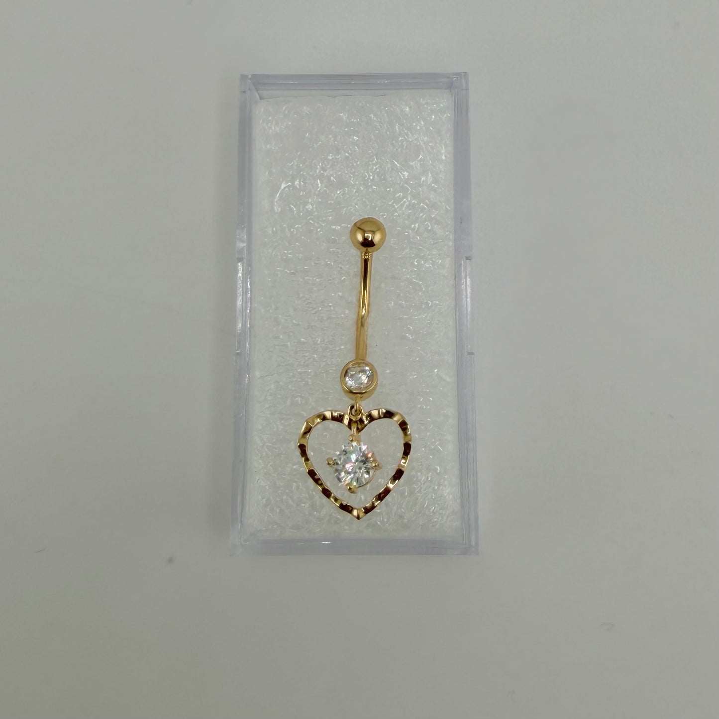 14k Gold Cz Love Spell Belly Ring