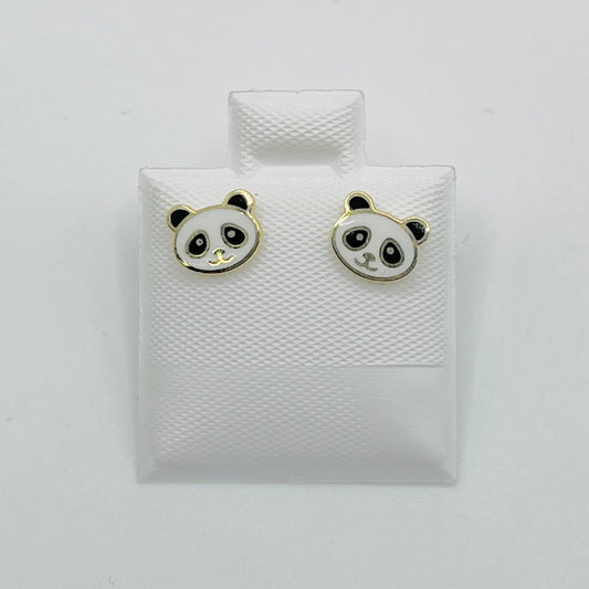 10k Gold Panda Earrings (Screwback)