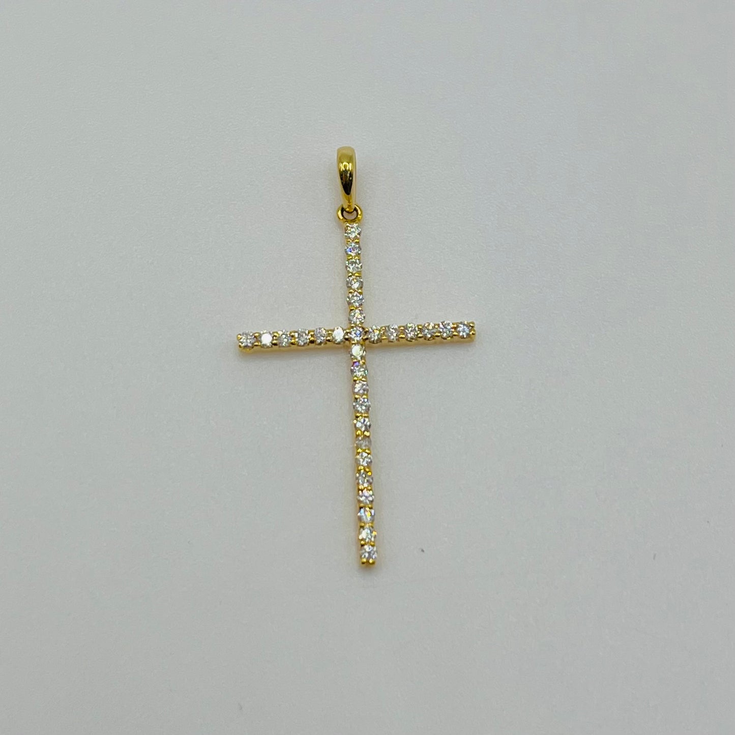 Thin Diamond Cross Pendant