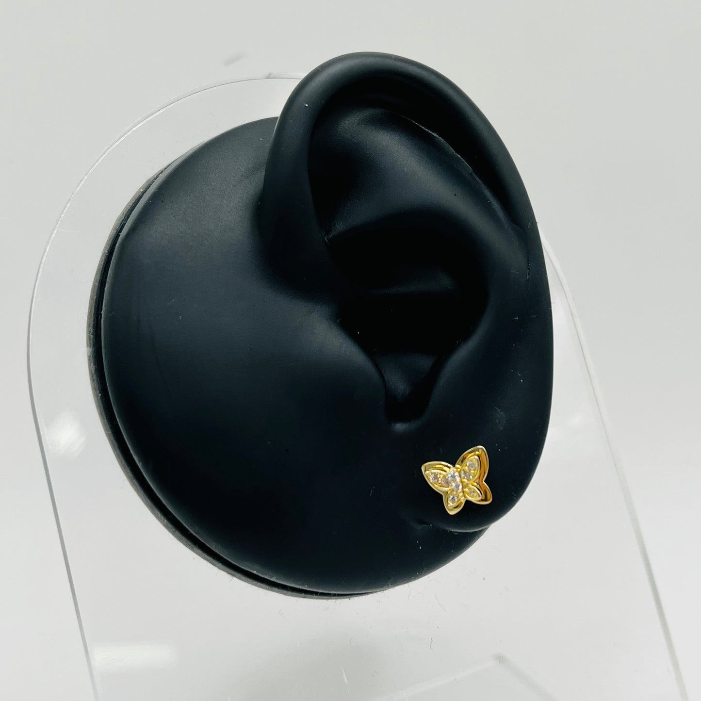 10k Gold Mini Cz Earrings (Screwback)