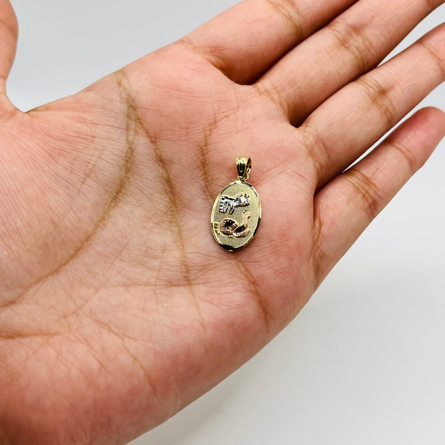 14k Gold Tri- Color Dc My Baptism Charm