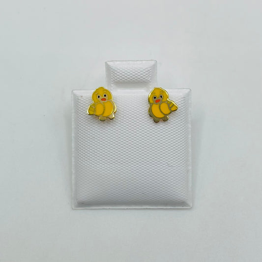 10k Gold Duck Earrings (Screwback)