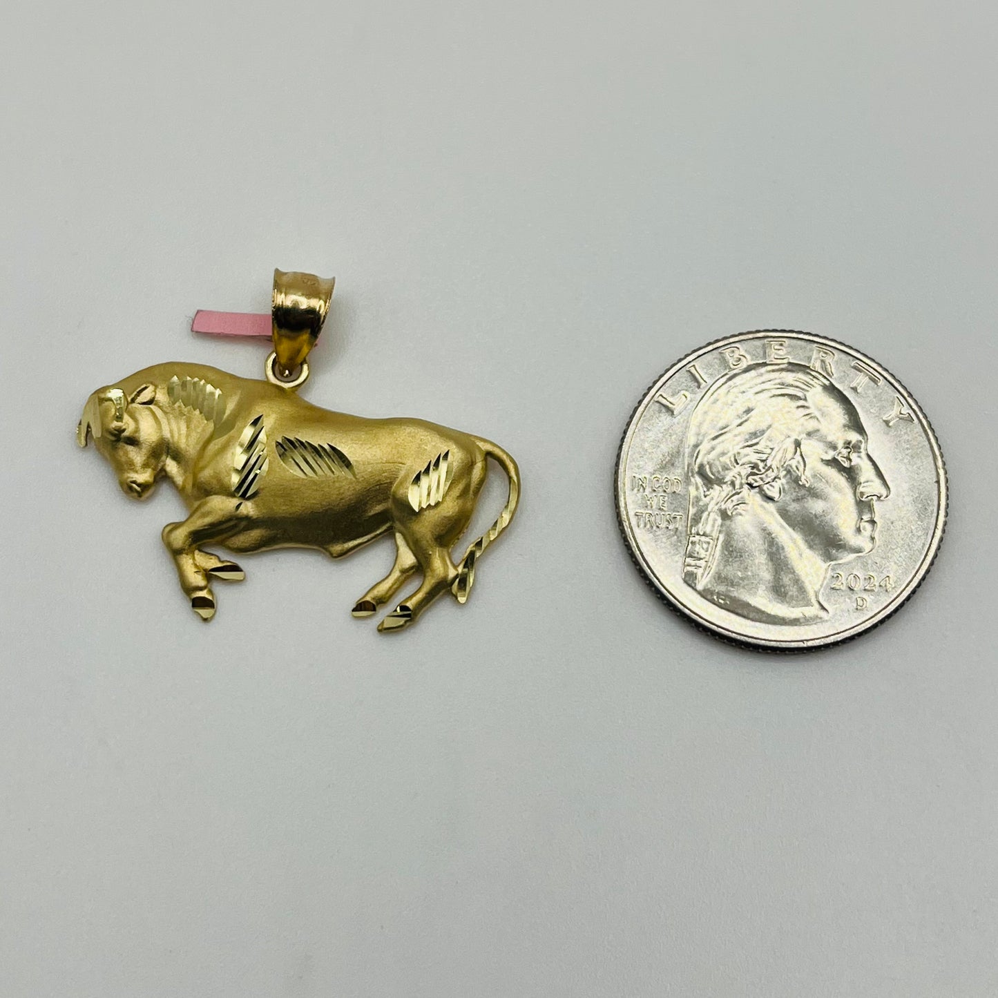14k Gold Yellow Bull Pendant (SML)