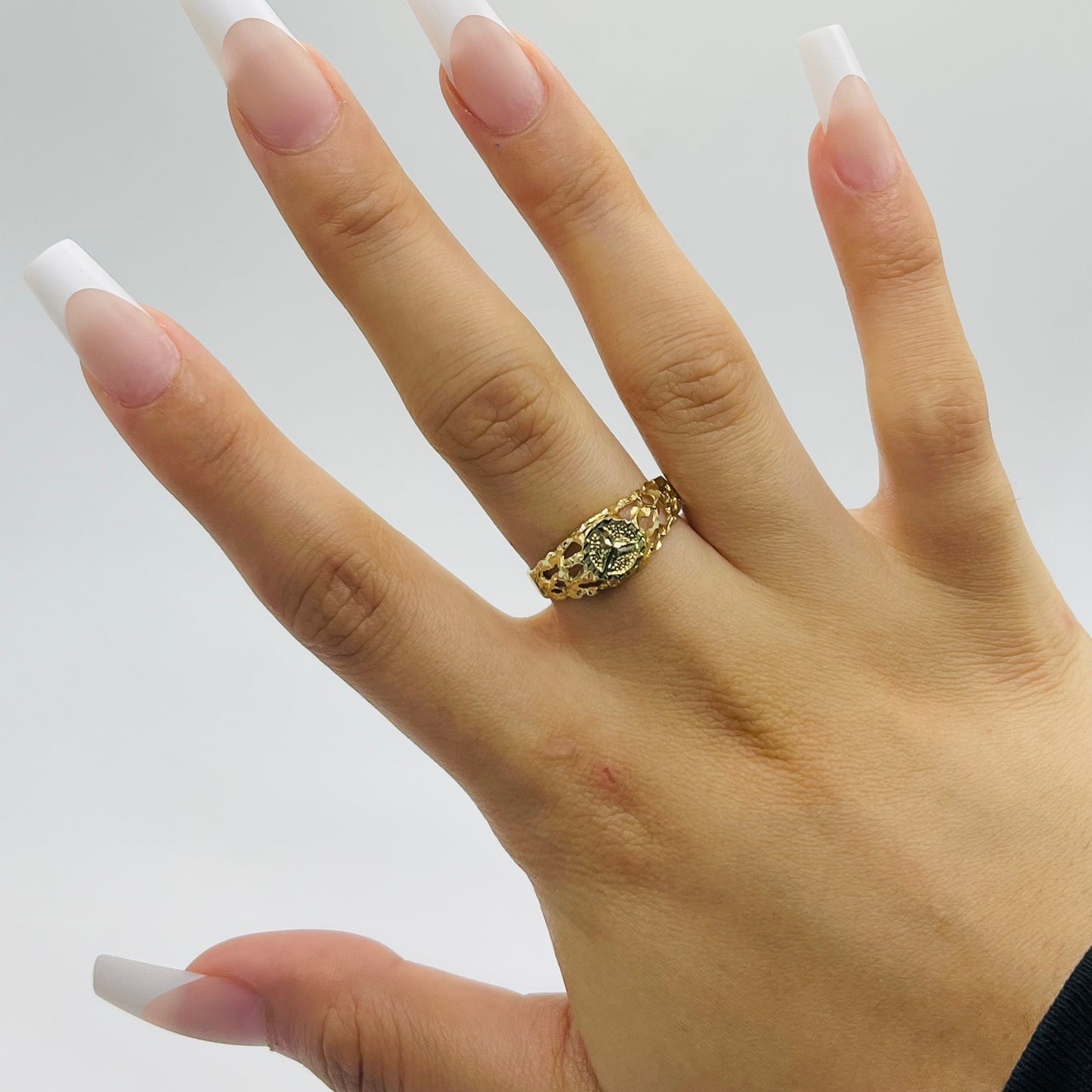10K Gold Nugget Benzo Ring